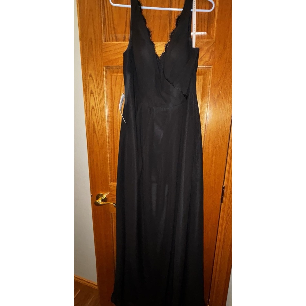 Azazie Bernice Black Dress NWT Size 14